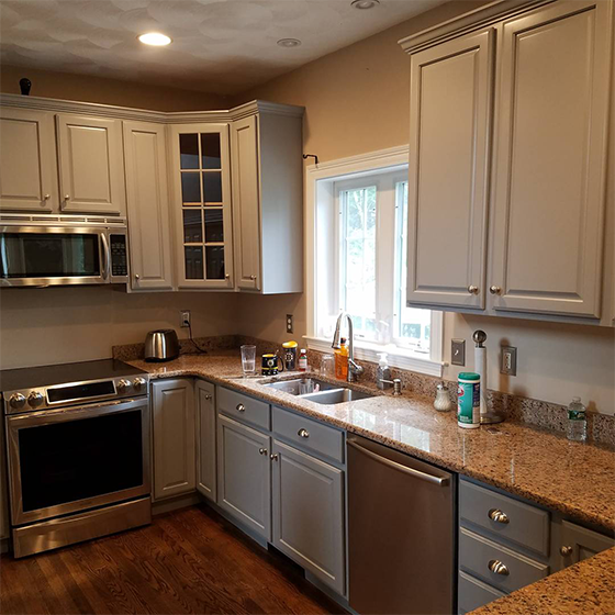 Bedford kitchen cabinet painting refinishing like new in MA NH